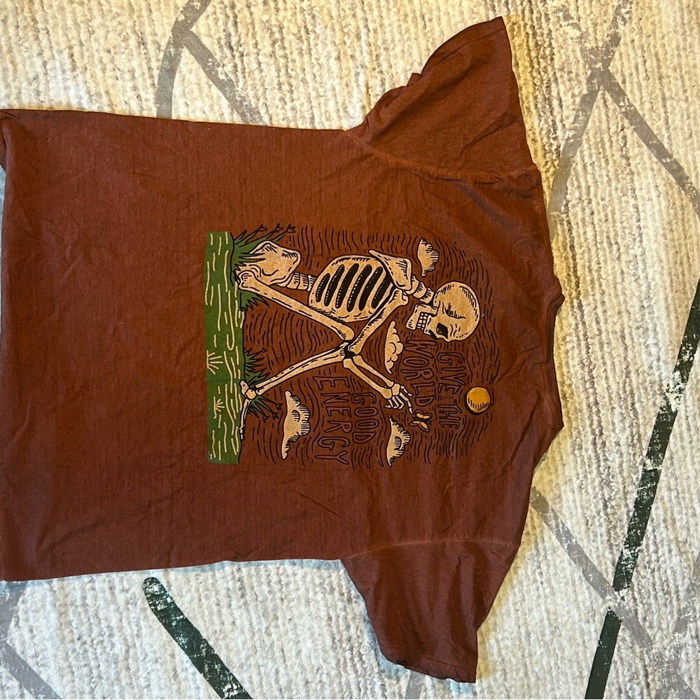Fashion Nova Brown Skeleton Graphic Tee